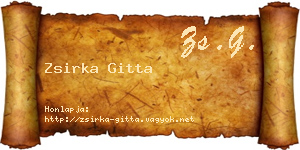 Zsirka Gitta névjegykártya